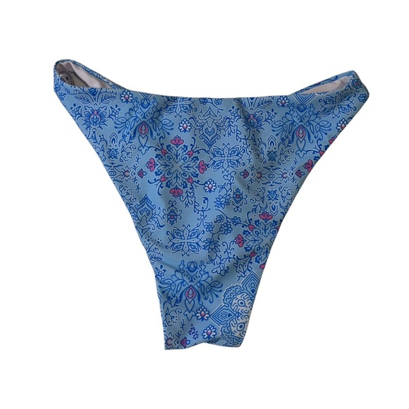 y2k blue floral bikini set - coconut girl tropical Hawaii beach vacation resort - Picture 5 of 10